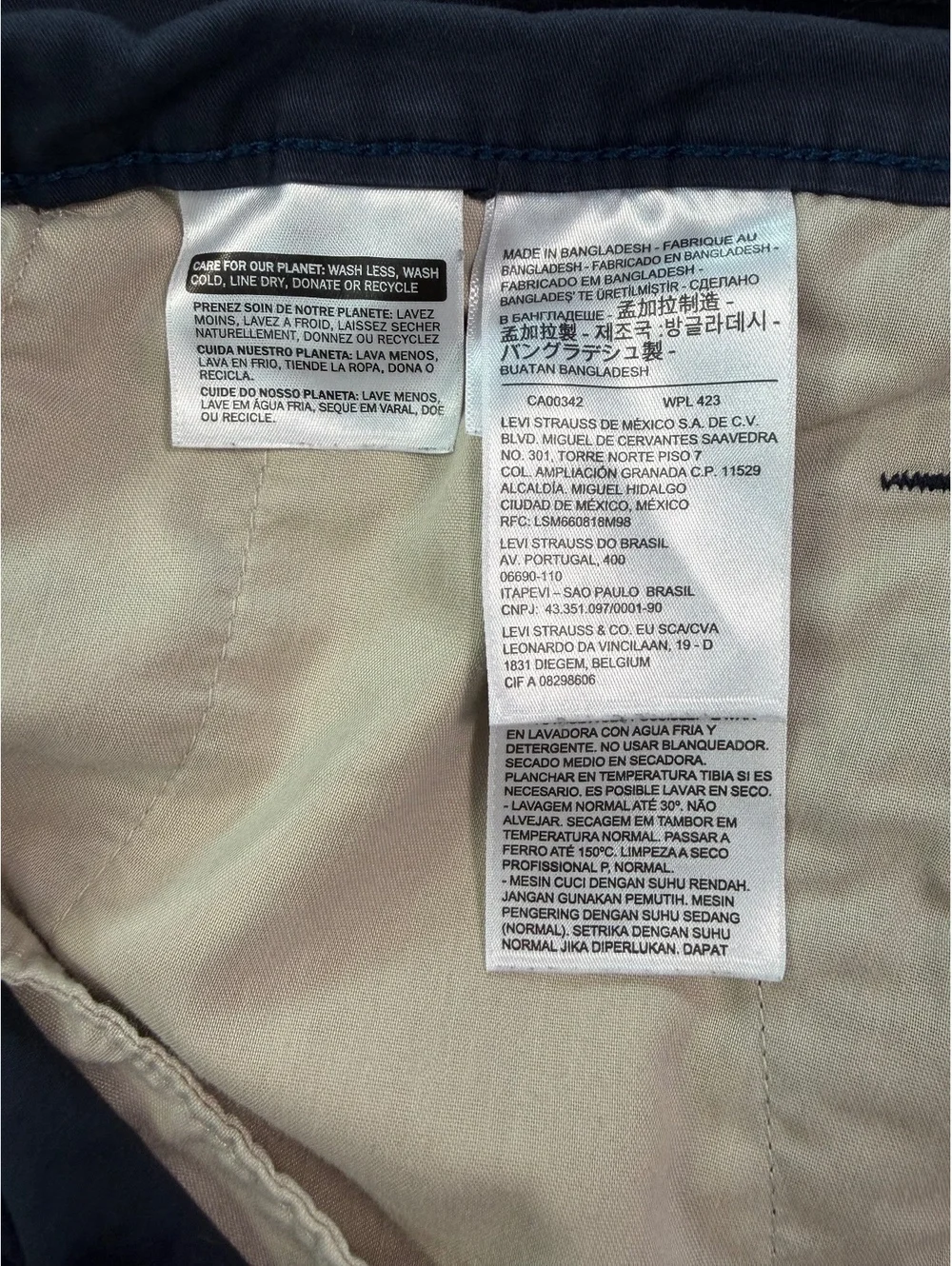 Levi's XX Chino Men's 36 Navy 9in Standard Taper Fit Stretch Twill Preppy Shorts